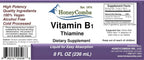 HoneyCombs Suplemento de Vitamina B1 (Tiamina) Gotas Líquidas - Alta Potencia para Hombres y Mujeres - Mantiene el Sistema Nervioso, la Energía y la Salud General - Vitaminas B Veganas (237 ml)