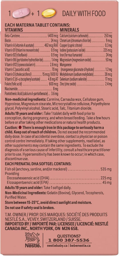 NESTLÉ Materna Multivitamínico Prenatal con – Vitamina C (85 mg): Favorece la absorción del hierro y protege a las – Image 9