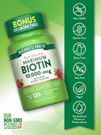 Nature's Truth Biotin 10,000 mcg Rapid Dissolve Tablets, Berry Flavor, Pack of 3 (120 Tablets Each)