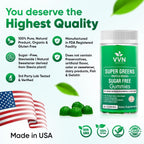 VVN Naturals Gominolas de Super Greens y Frutas Orgánicas Sin Azúcar (60 Gomitas Veganas)