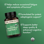 Extracto Orgánico de Rhodiola de Dr. Mercola - Apoyo Adaptogénico, Nervioso y Energético - 30 Cápsulas
