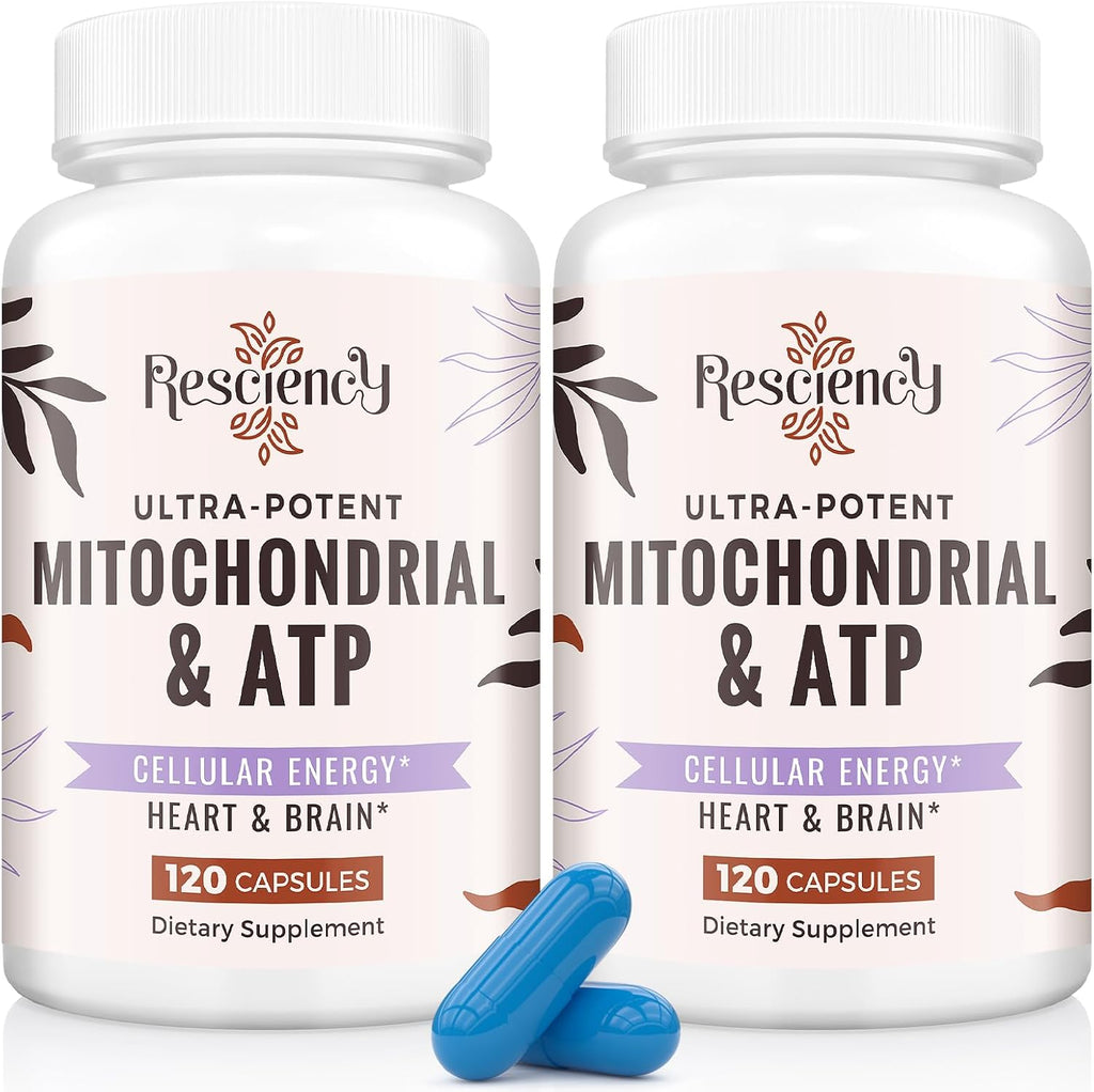 Resciency 2326 MG Suplemento Mitocondrial con ATP, CoQ10 y PQQ, 240 Cápsulas