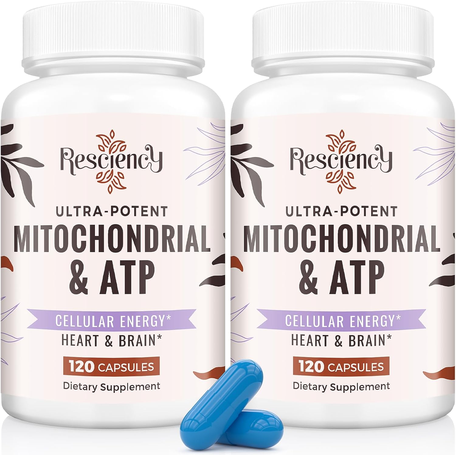 Resciency 2326 MG Suplemento Mitocondrial con ATP, CoQ10 y PQQ, 240 Cápsulas