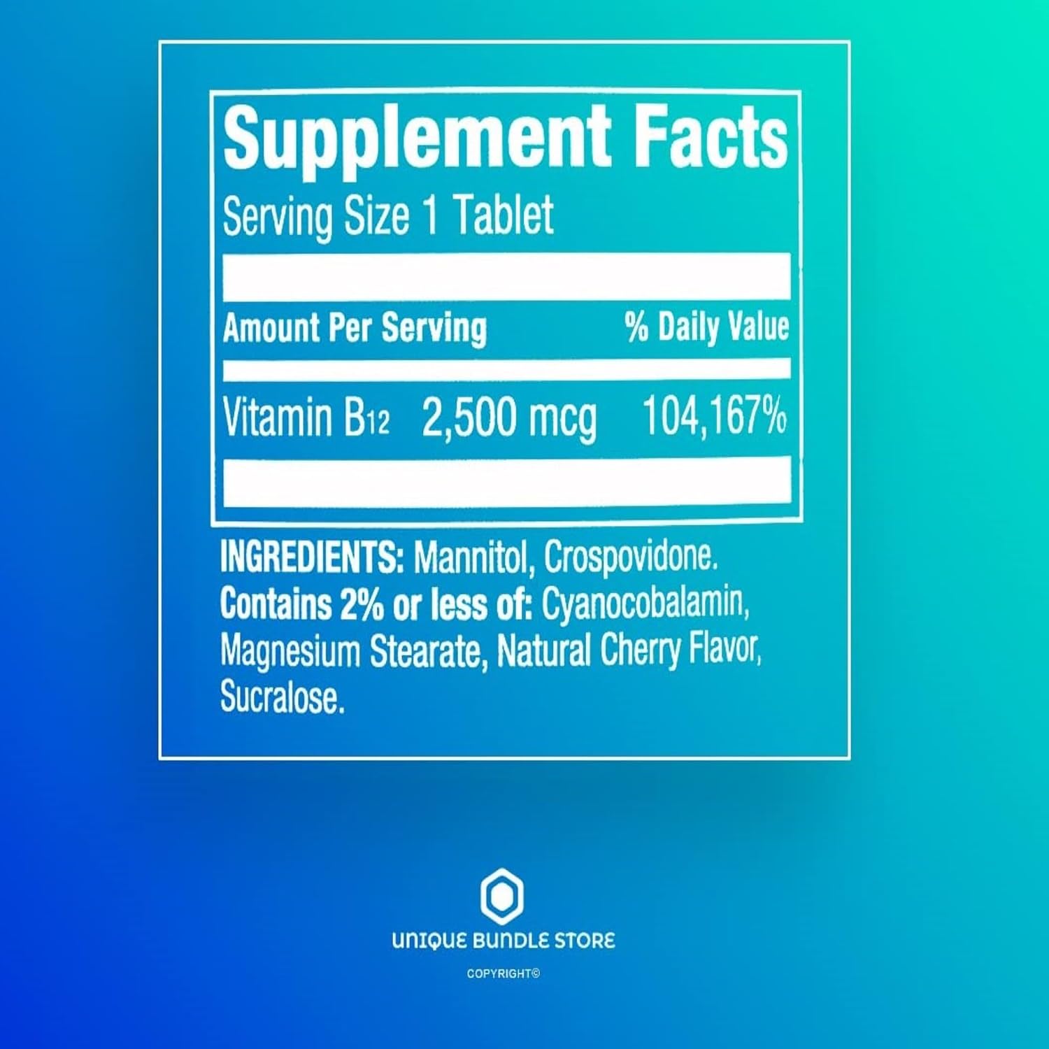 Vitamina B12 2500 mcg – 120 Comprimidos de Disolución Rápida Sabor Cereza, Vitaminas B12 para Hombres y Mujeres, Suplemento Vegano, Sin Gluten (Paquete de 3)