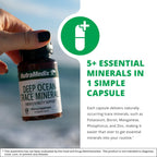NutraMedix Deep Ocean Trace Minerals 1000mg - Suplemento Mineral y Energético - Magnesio, Zinc, Potasio, Boro, Fósforo y Manganeso - Apoyo Electrolítico (60 Cápsulas)