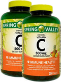 Vitamina C 500 mg, Sabor Fruta Tropical, 200 Comprimidos Masticables, Suplemento Alimenticio + Organizador de Pastillas de 7 Días Incluido (Pack de 2)