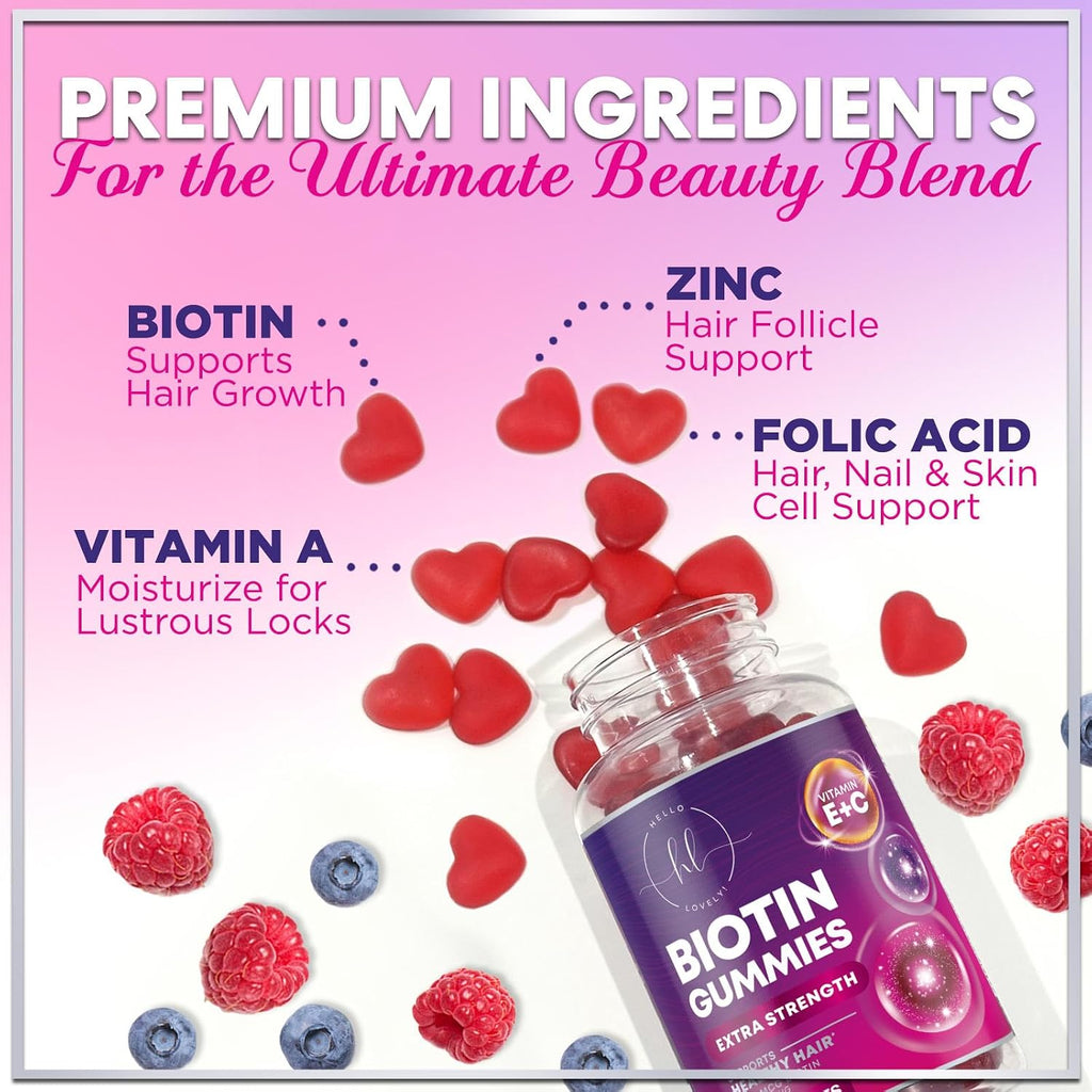 Gominolas de Biotina 5000 mcg con Vitaminas E y C – 60 Gominolas