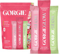 GORGIE Glow Hydration Packets, Sobres de Electrolitos sin Azúcar, Ácido Hialurónico, Probióticos, Aquamin, Vitaminas C y D, Sin Cafeína - Pack Variado 15 Sticks