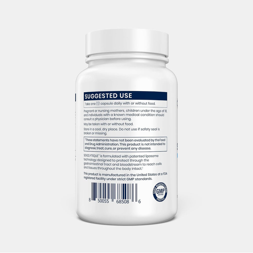 Renue By Science Senolytique Suplemento Senolítico | 60 Cápsulas con Fisetina (35 mg), Quercetina (78 mg) y Espermidina (3 mg) por ración | Fórmula Liposomal | Fabricado en EE. UU. y probado por terceros