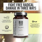 BIOSTACK Cell Shield con Setria Glutathione | Suplemento liposomal con Vitamina C, Cúrcuma y Complejo C3 de Curcumina | L-Glutatión Reducido Puro 500mg