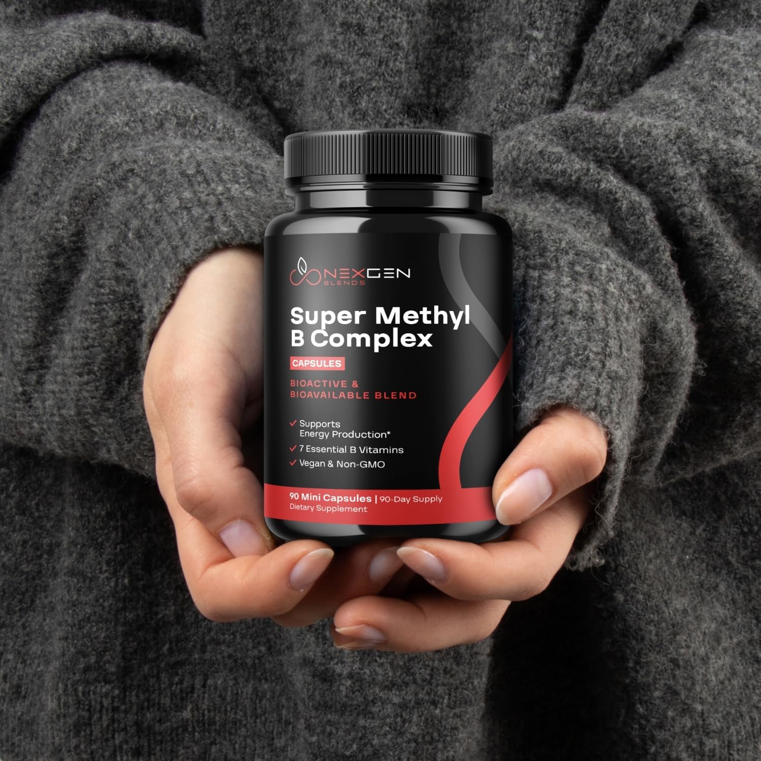 Complejo B Metilado - Complejo B Bioactivo con 5-MTHF Metilfolato y B12 Metilcobalamina - 90 Cápsulas