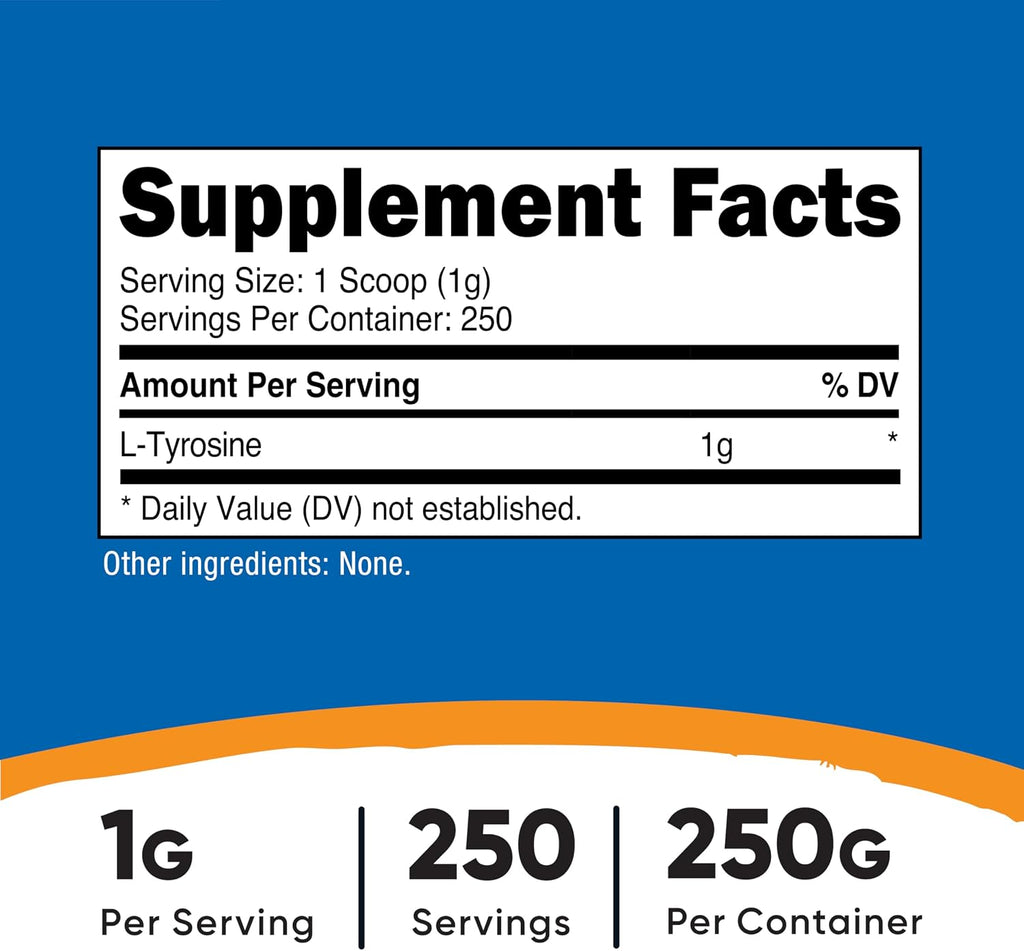 Nutricost L-Tirosina en Polvo 250g - Aminoácido Puro