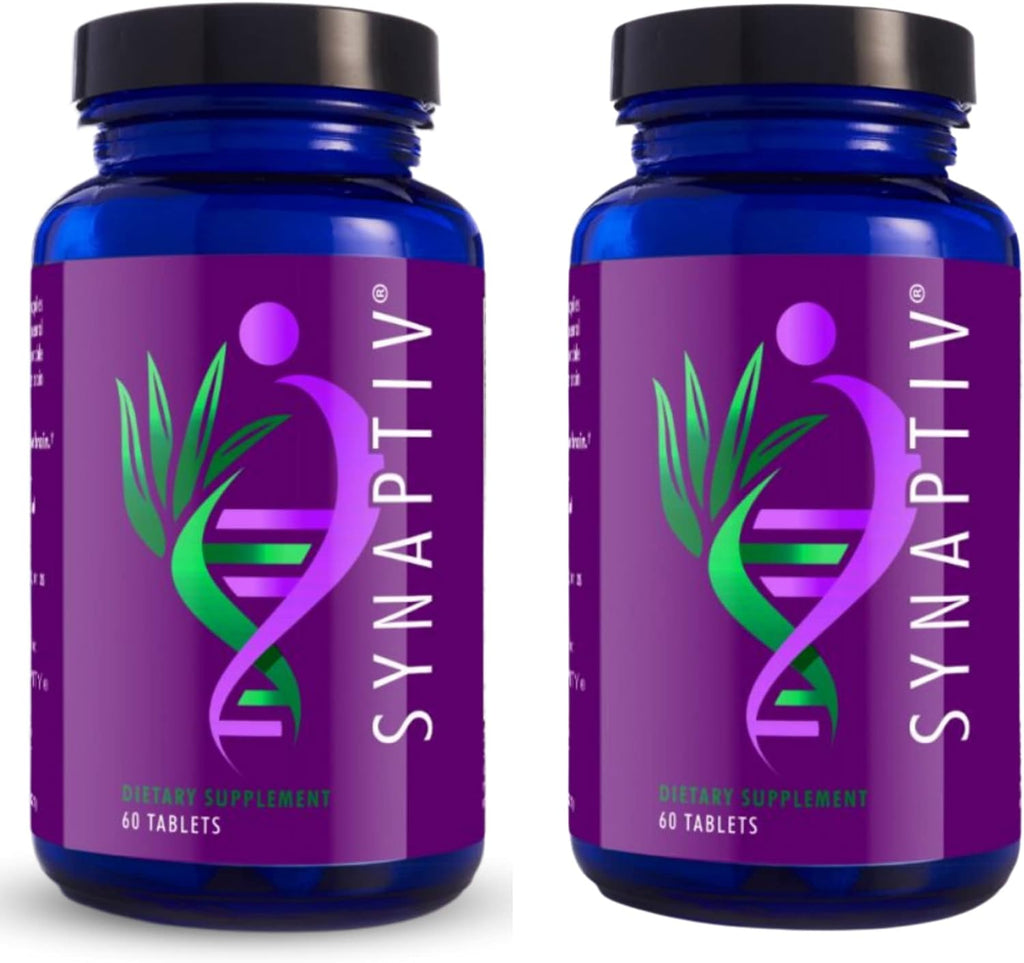 Youngevity Synaptiv™ Brain Support - 12-in-1 - Ginkgo, Huperzine, Bacopa, Quercetin & more - with Antioxidant Blend + Vitamins - 60 Tablets