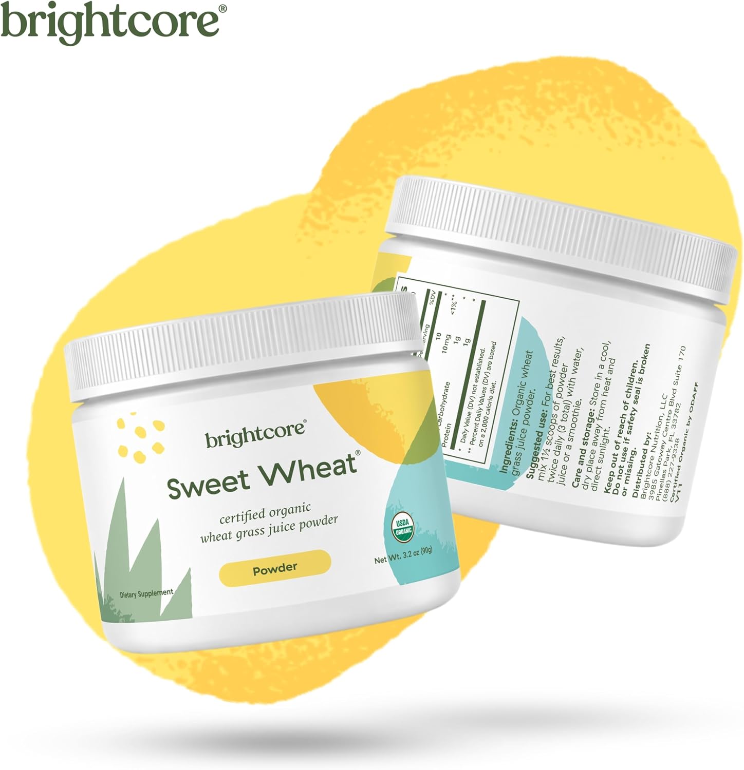 Brightcore Sweet Wheat - Polvo de jugo de pasto de trigo, 90 gramos