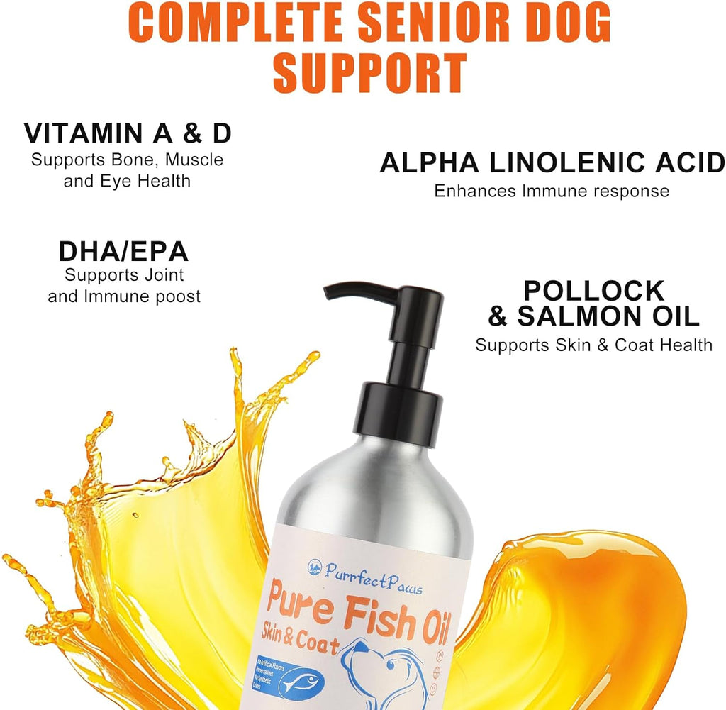 PurrfectPaws Wild Alaskan Omega-3 Blend Aceite de Salmón y Abadejo para Perros y Gatos (473 ml)