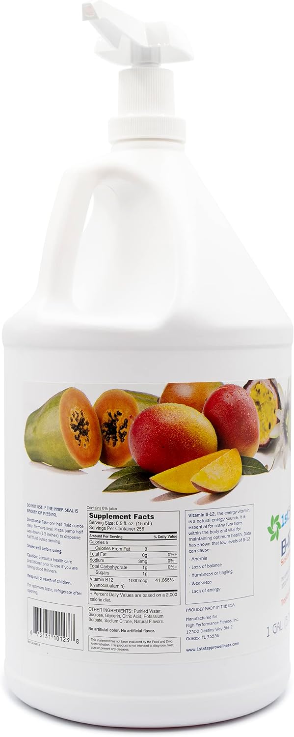 1st Step for Energy B12 Tropical Blast - Suplemento Líquido de Vitamina B12, 3.78 L