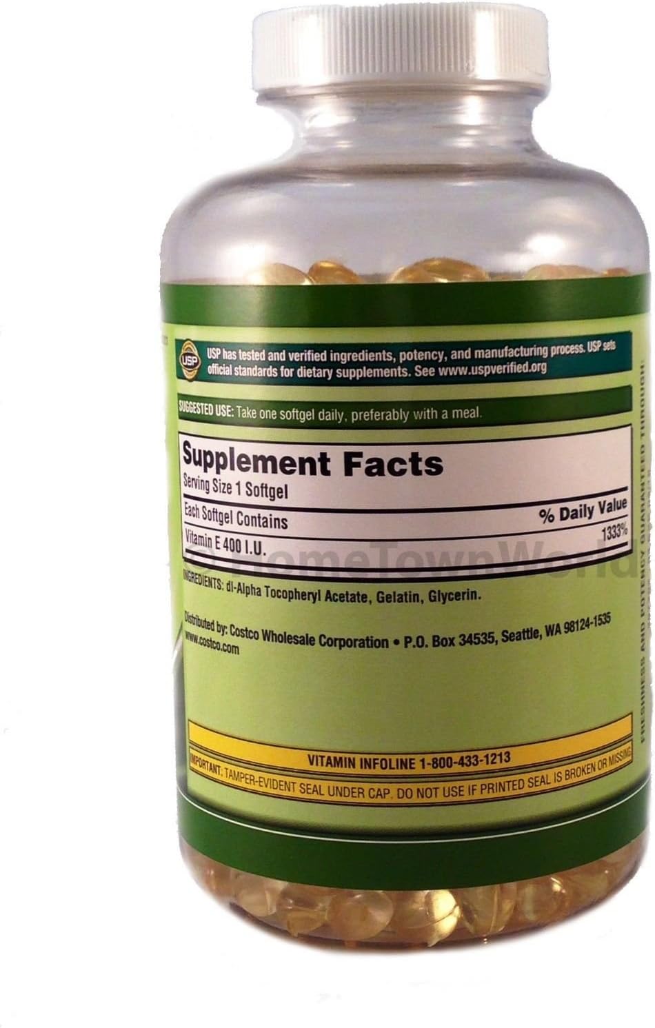Vitamina E 400 UI, 500 Perlas Blandas - Kirkland