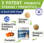 Probióticos para Perros - Salud Digestiva, Piel e Inmunidad - Masticables de Pollo (120 chews)