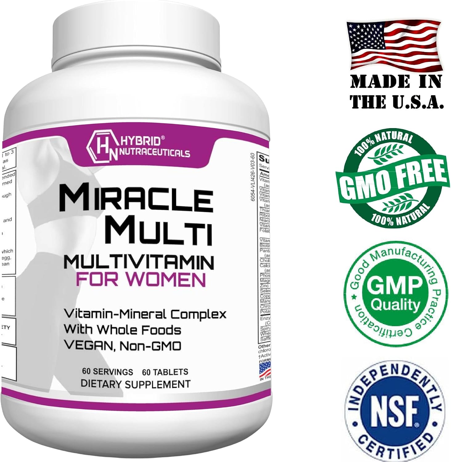 MiracleMulti Women Multivitamin - Multivitamínico para Mujeres con Probióticos y Biotina (60 comprimidos)