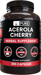 Pure Original Ingredients Acerola Cherry (365 Cápsulas) - Sin rellenos, siempre puro