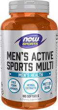 NOW Foods Sports Nutrition, Multivitamínico Extreme Sports para Hombres con Aminoácidos, ZMA, Tribulus, MCT y Extractos Herbales, 180 Cápsulas Blandas
