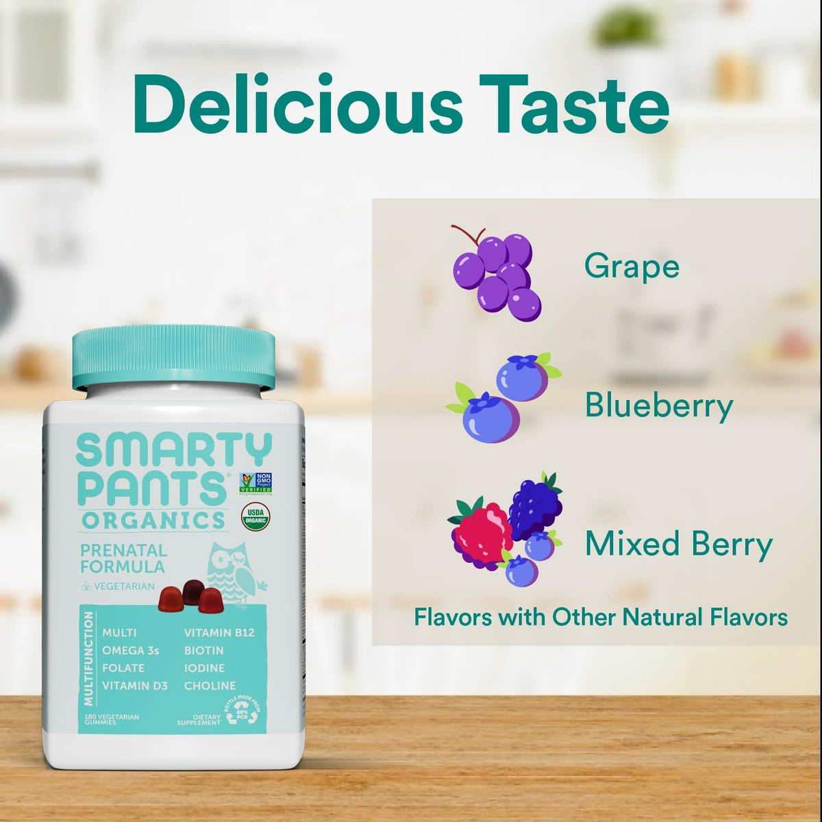 SmartyPants Vitaminas Prenatales Orgánicas, – Forma del folato: el metilfolato es preferible al ácido fólico, – Image 5