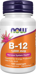 NOW Foods Vitamin B-12 1000 mcg with Folic Acid - 100 Chewable Lozenges