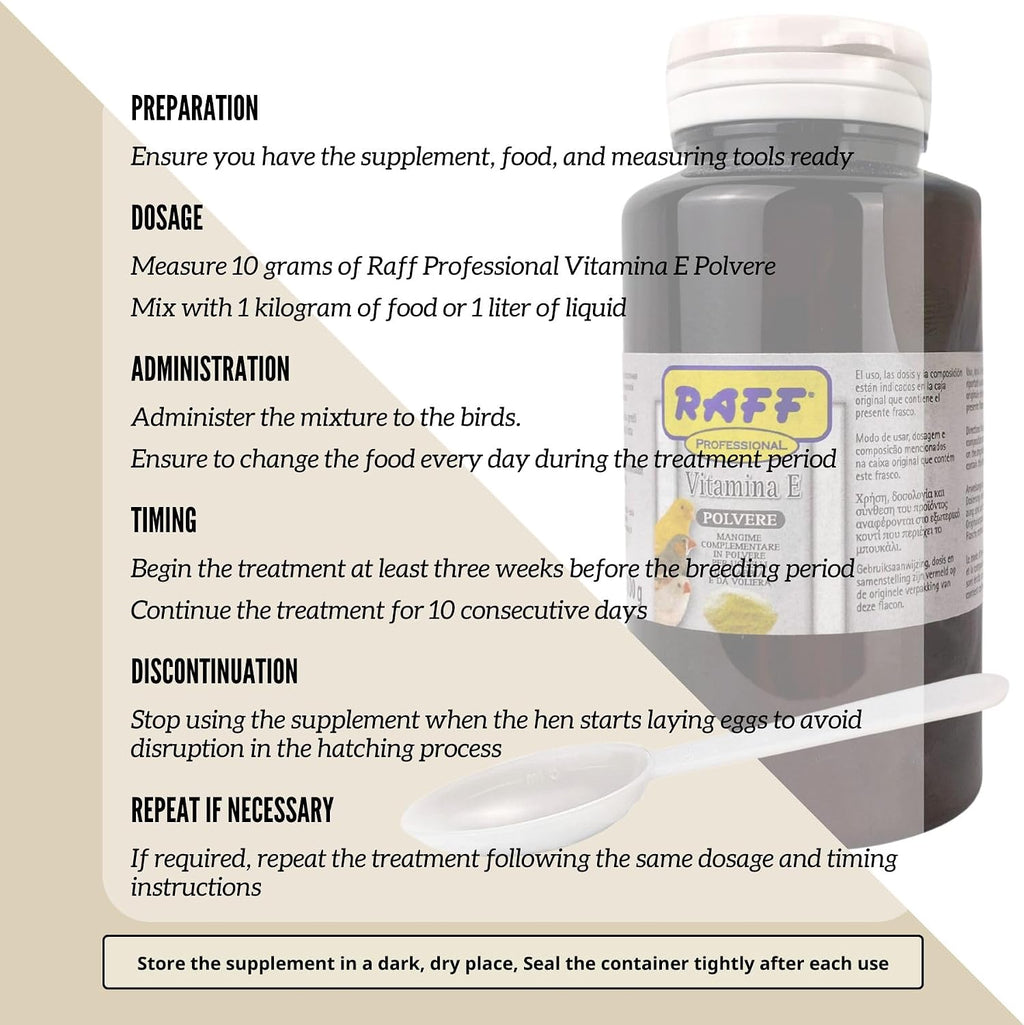 Raff Vitamina E Polvere para Aves 100g