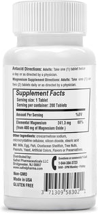 Safrel Magnesio 400mg Comprimidos - Alta Potencia para Músculos y Nervios (200 Comprimidos)