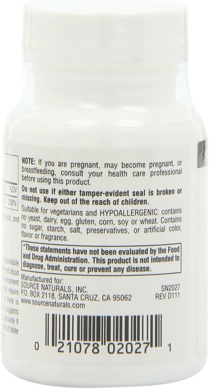 Source Naturals MegaFolinic, 60 Tabletas (Paquete de 2)