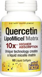 Natural Factors Quercetin LipoMicel Matrix – 60 Cápsulas blandas de absorción superior