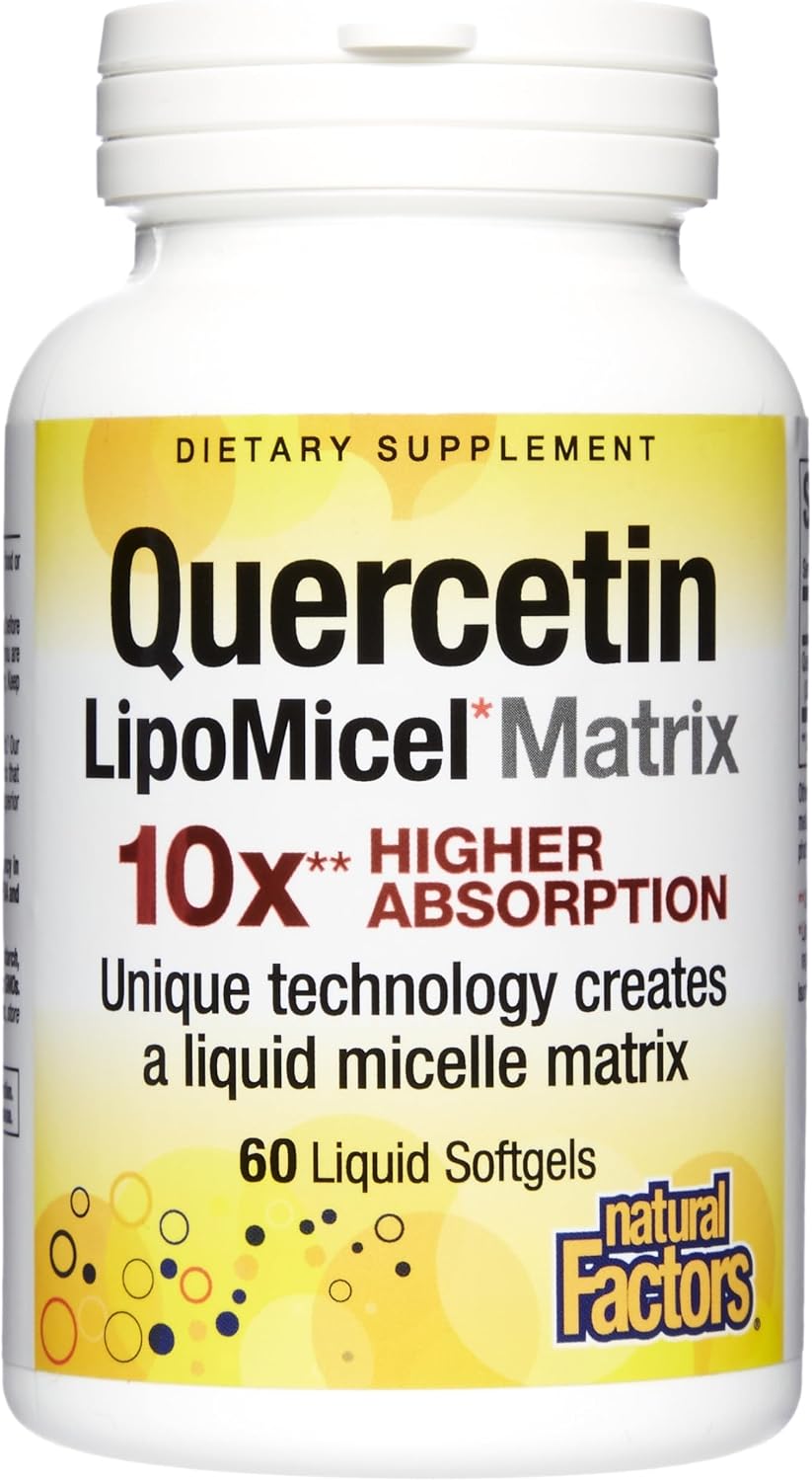 Natural Factors Quercetin LipoMicel Matrix – 60 Cápsulas blandas de absorción superior