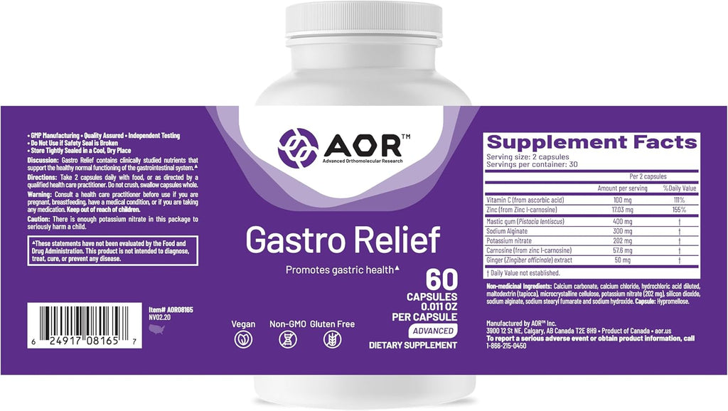 AOR Gastro Relief 60 Cápsulas Veganas
