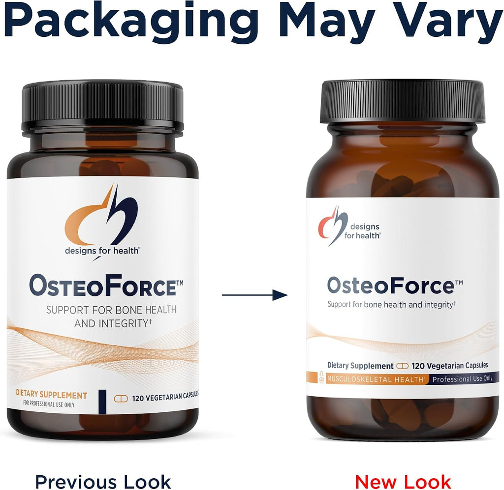 Designs for Health OsteoForce - Suplemento Premium para la Salud Ósea con Calcio Malato, Magnesio, Zinc y Vitaminas D y K - No-GMO, Sin Gluten (120 Cápsulas)