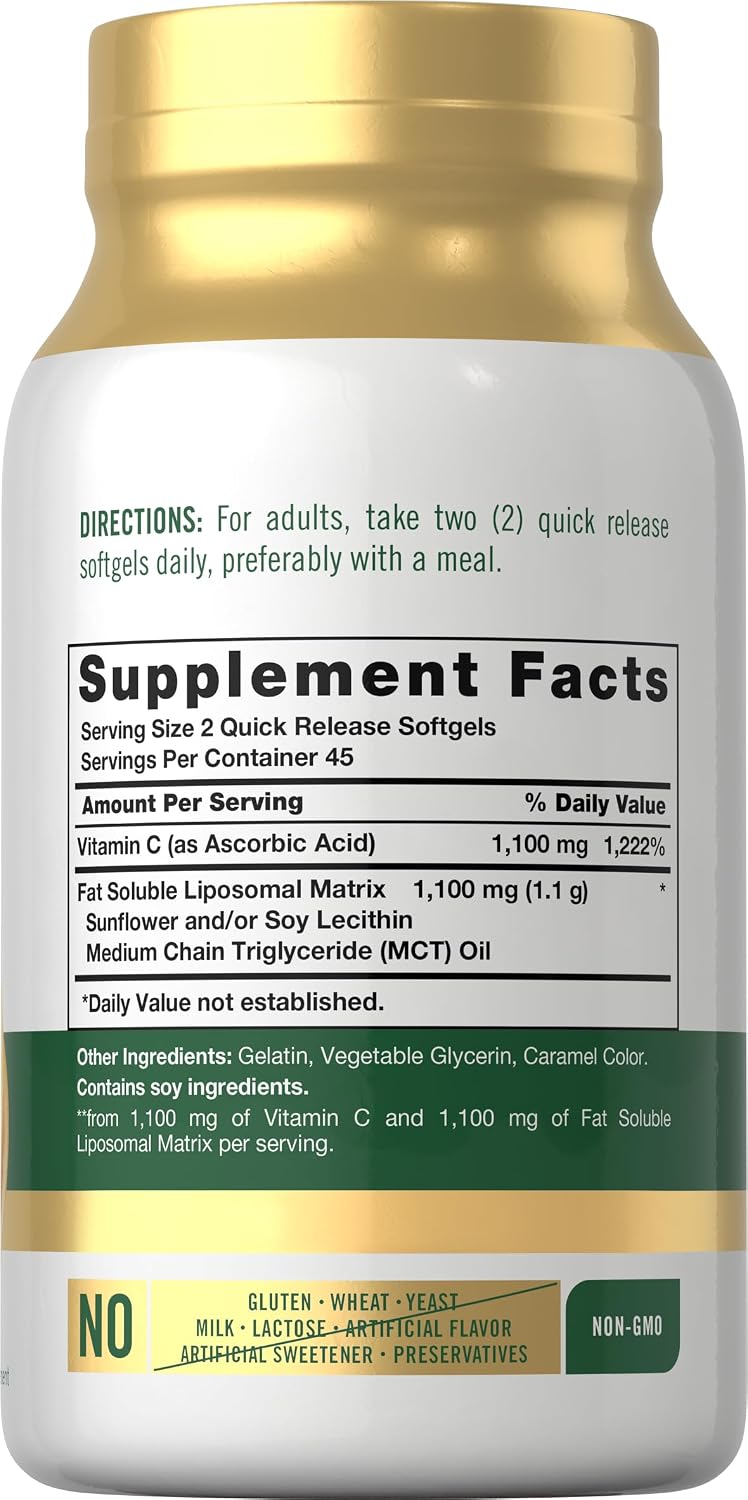 Carlyle Vitamina C Liposomal 2200 mg - 90 Cápsulas Blandas
