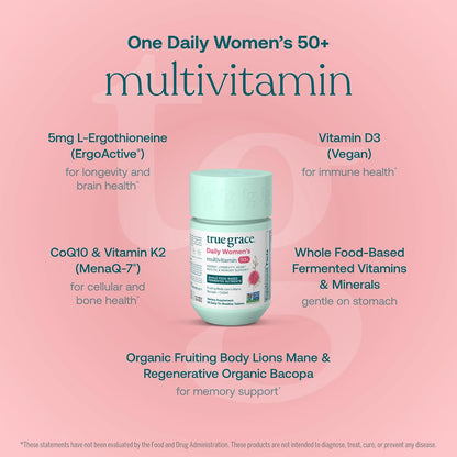 True Grace Multivitamínico Diario Mujeres – Claridad mental: la melena de león y la bacopa son ingredientes – Image 3
