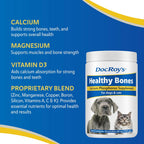Doc Roy’s Healthy Bones Suplemento de Calcio y Fósforo para Cachorros, Perros, Gatitos y Hembras Lactantes, 700g