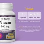 Natural Factors No Flush Niacin 500 mg, 90 Comprimidos