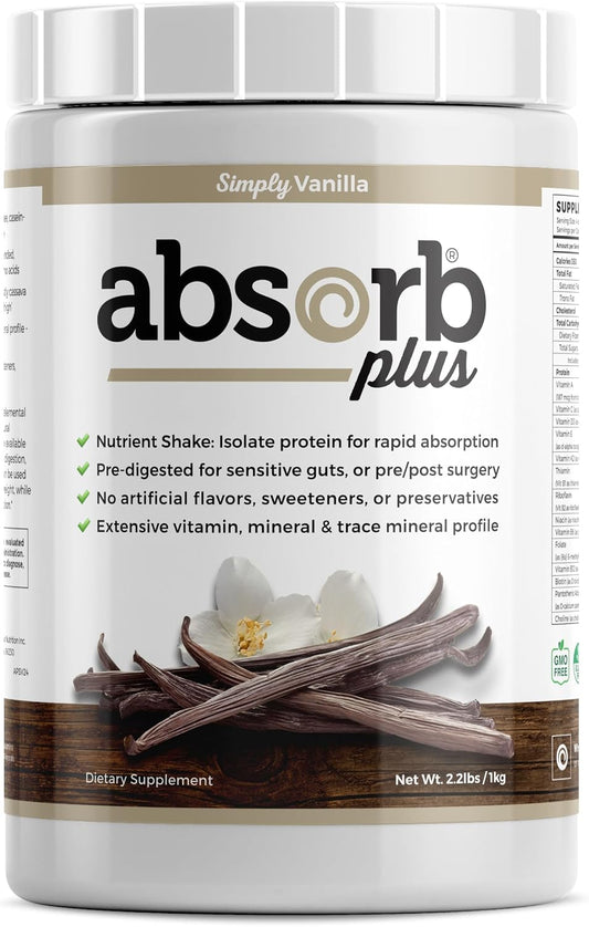 Isolate Protein - Suplemento dietético para mejorar la salud intestinal y aporte nutricional extra, sin OMG, sin gluten, sin lactosa, sin caseína (2.2 lbs, Vainilla Simple)