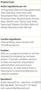 Amber NaturalZ Numo Care Apoyo Respiratorio para Perros | Fórmula Herbolaria para Ayudar a Mantener la Función Pulmonar Normal, Vías Respiratorias Claras y Salud Inmune | Ayuda Natural para la Comodidad al Respirar 118 ml