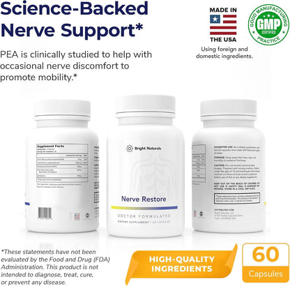 Nerve Restore - Suplemento para el Soporte Nervioso con PEA, Corteza de Sauce Blanco y Complejo de Vitaminas B - 180 Cápsulas – Image 4