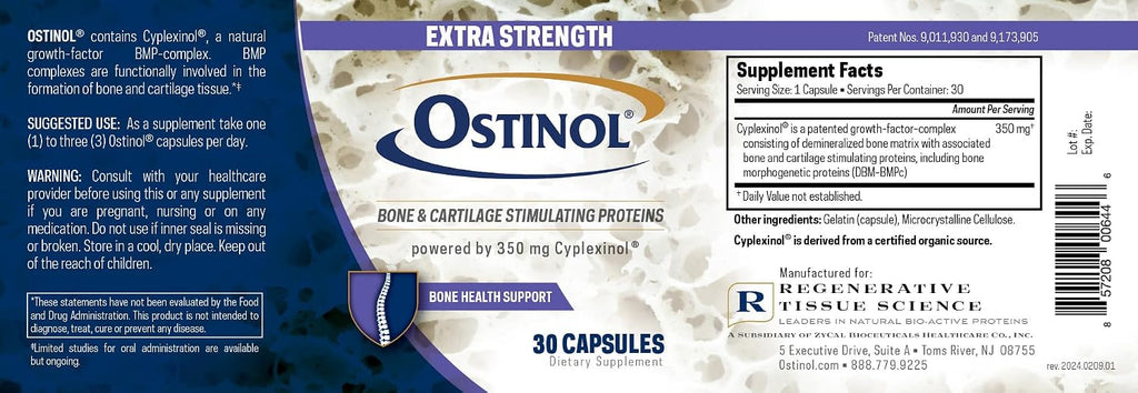 Ostinol Standard 350mg, 30 cápsulas - Suplemento para huesos y articulaciones