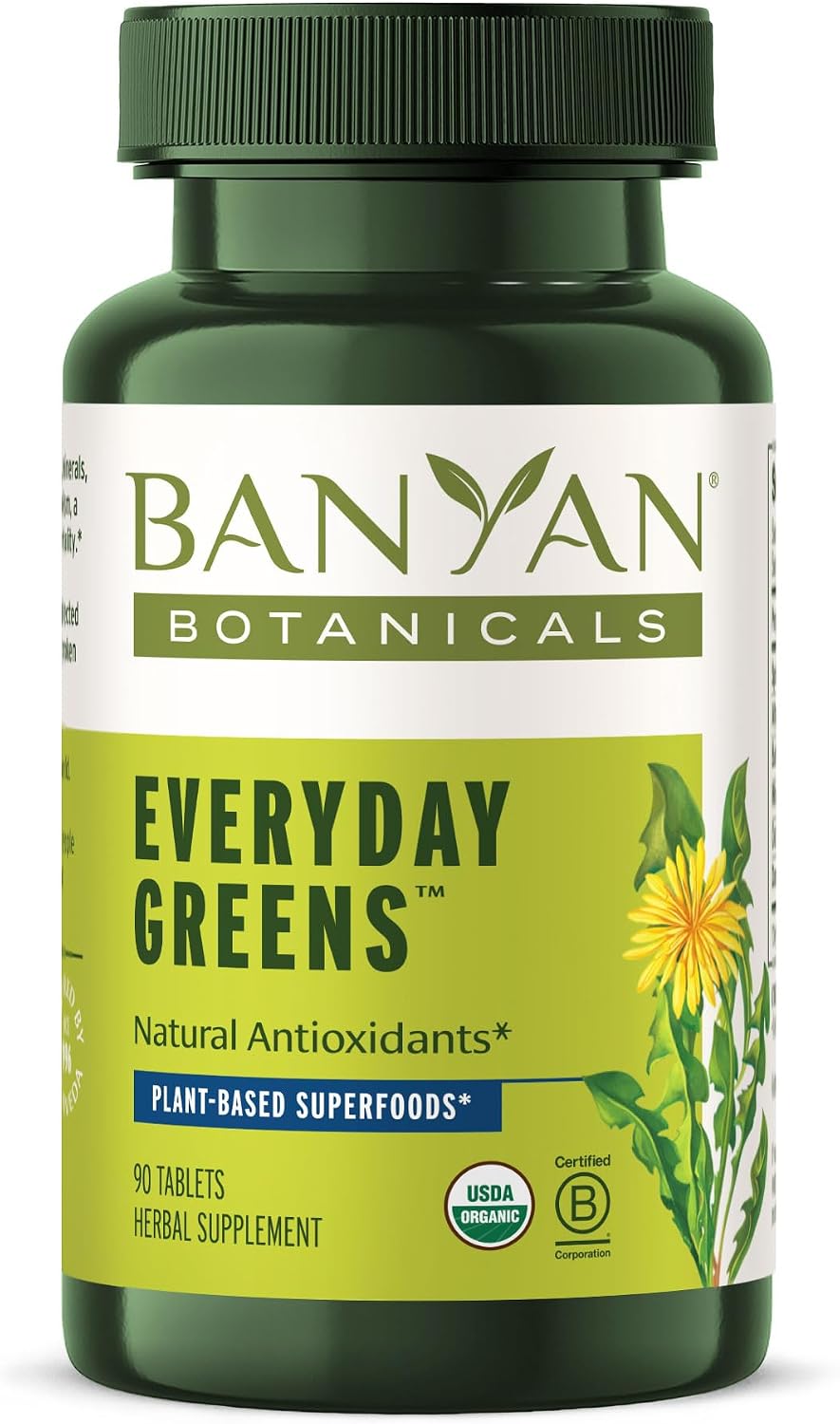 Banyan Botanicals Organic Everyday Greens – Organic Superfood Concentrated Tablets – 90 tablets