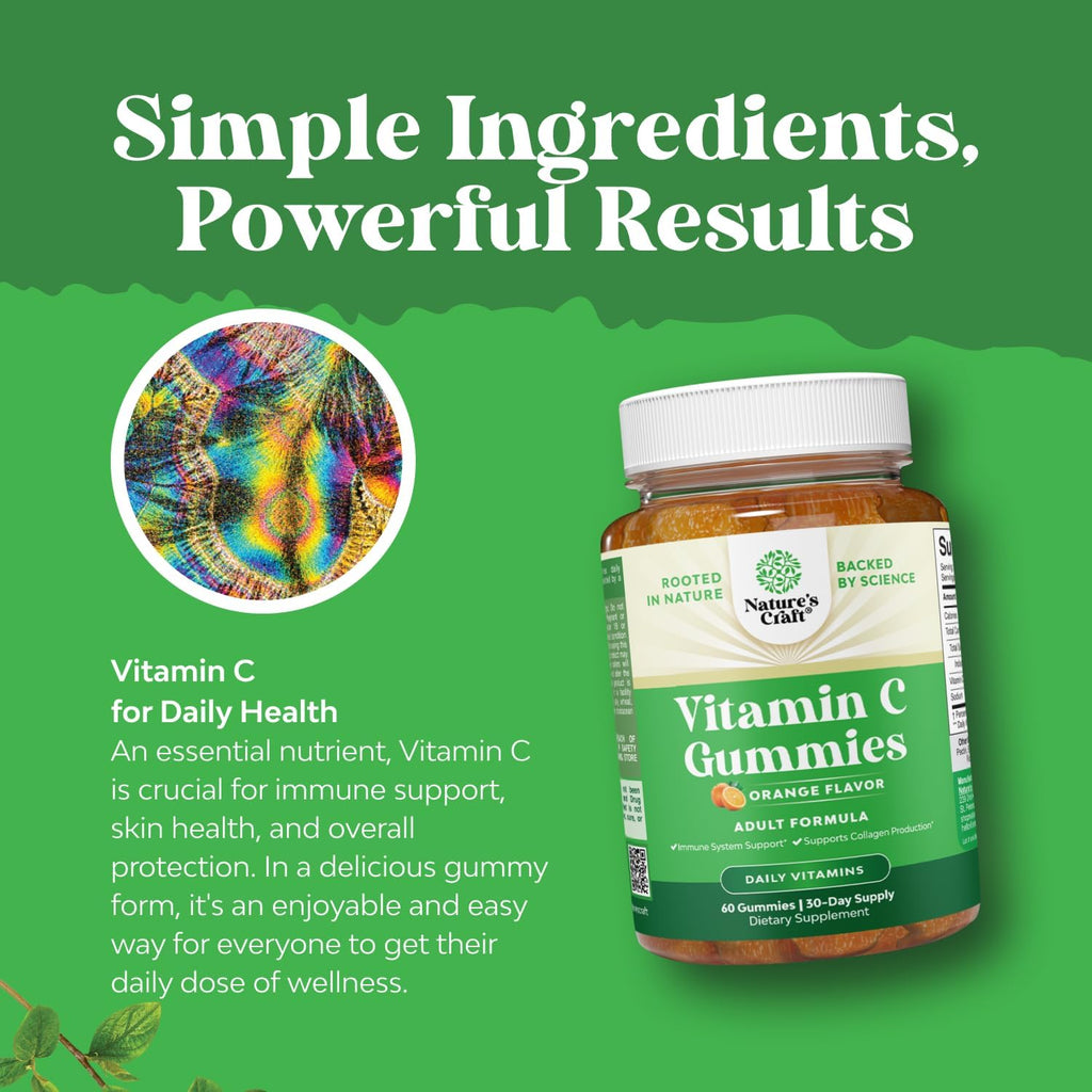 Natures Craft Gominolas de Vitamina C para Adultos - Halal - 250 mg - 60 Gominolas