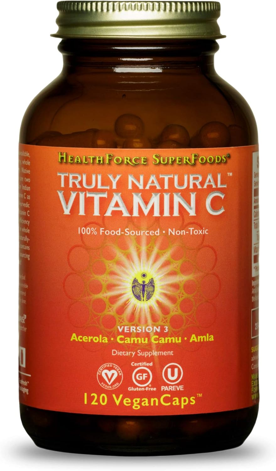 HEALTHFORCE SUPERFOODS Truly Natural Vitamina C - 120 Cápsulas Veganas