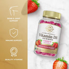 Solgar Vitamin D3 Gominolas para Adultos 5000 UI - Sabor Fresa - 60 Gominolas