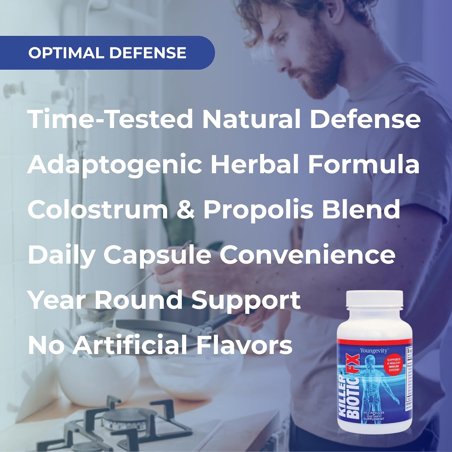 Youngevity Killer Biotic FX - Natural Immune Support, 60 Capsules