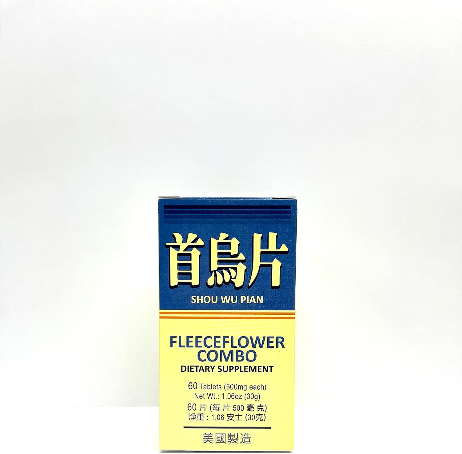 Fleeceflower Combo - Shou Wu Pian Complemento Herbal 500mg 60 Comprimidos