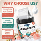 Multivitamínico para perros con glucosamina, omega 3, minerales, probióticos y enzimas - 120 masticables sabor pollo