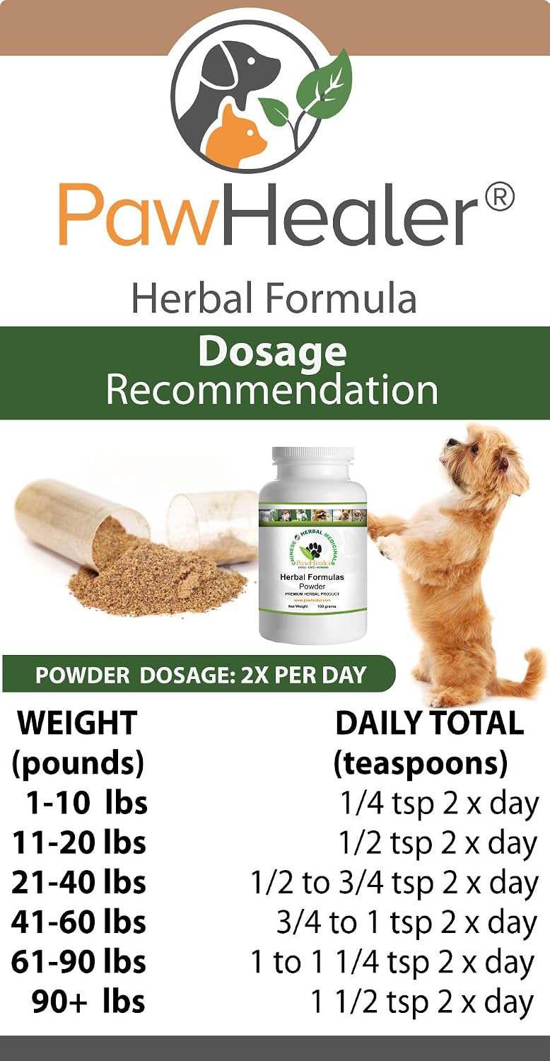 PawHealer Hind Leg Weakness: Yang Floating - 100 g de Polvo Herbal para Perros